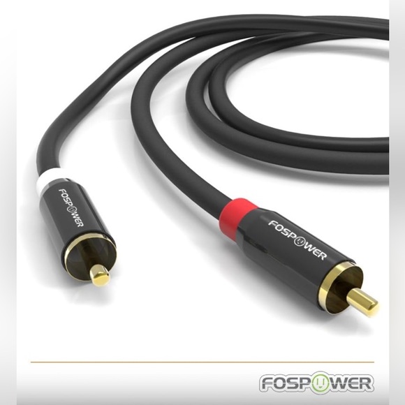 FosPower 2-Pack (6 feet) 2 RCA Stereo Audio Cable [24K Gold Plated Copper Core - Picture 4 of 8